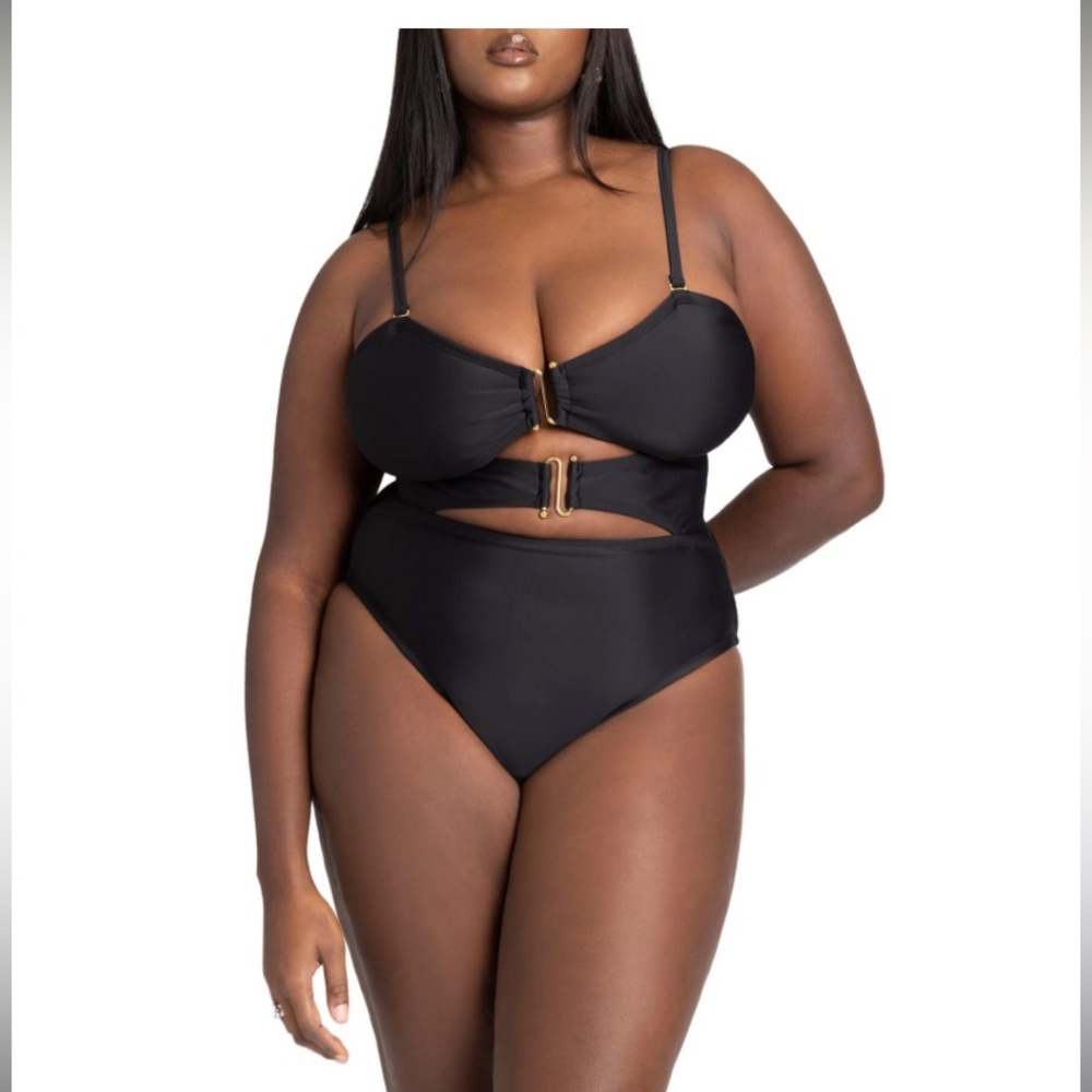 Eloquii Black One Piece Swimsuit